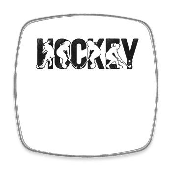 Field Hockey Hockey - Viereckiger Kühlschrankmagnet - Weiß - Vorne