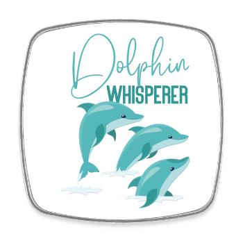 Dolphin Dolphin Whisperer - Viereckiger Kühlschrankmagnet - Weiß - Vorne