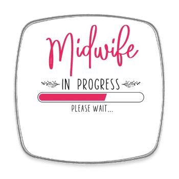 Nurse Midwife Birth Worker Student - Square fridge magnet - white - Front