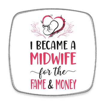 Nurse Midwife Birth Worker I - Square fridge magnet - white - Front