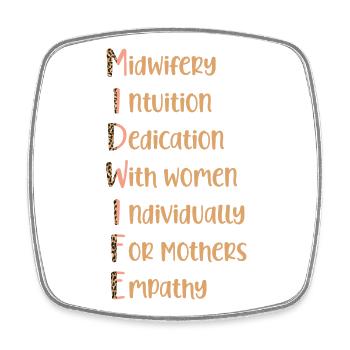Nurse Midwife Birth Worker - Square fridge magnet - white - Front
