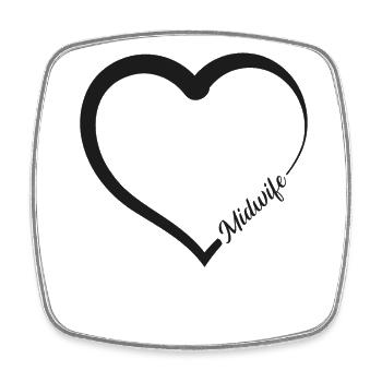 Nurse Midwife Birth Worker Heart - Square fridge magnet - white - Front