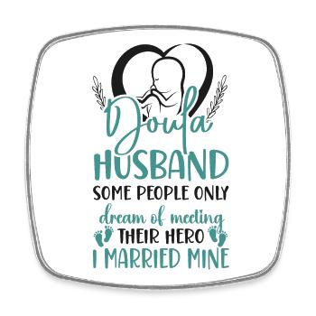 Doula Travailleuse à la naissance Mari Femme - Magnet carré - blanc - Devant