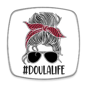 Doula Birth Worker Sunglasses - Square fridge magnet - white - Front