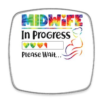 Nurse Midwife Birth Worker Student - Square fridge magnet - white - Front