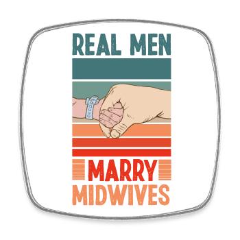 Nurse Midwife Birth Worker - Square fridge magnet - white - Front