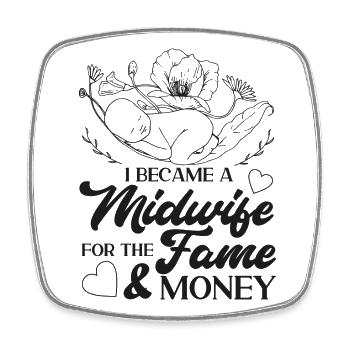 Nurse Midwife Birth Worker I - Square fridge magnet - white - Front