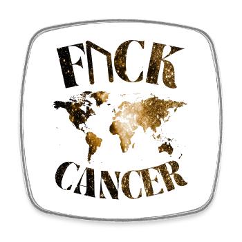 F... CK CANCER - ESPOIR, AMOUR ET COMBAT - Magnet carré - blanc - Devant
