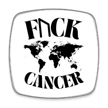 F... CK CANCER - ESPOIR, AMOUR ET COMBAT - Magnet carré - blanc - Devant