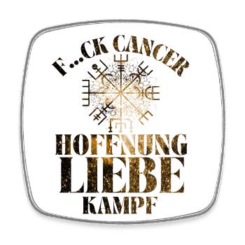 F...CK CANCER - HOFFNUNG, LIEBE & Kampf - Viereckiger Kühlschrankmagnet - Weiß - Vorne