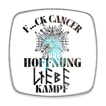F...CK CANCER - HOFFNUNG, LIEBE & Kampf - Viereckiger Kühlschrankmagnet - Weiß - Vorne