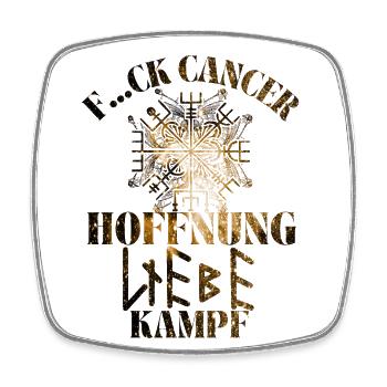 F...CK CANCER - HOFFNUNG, LIEBE & Kampf - Viereckiger Kühlschrankmagnet - Weiß - Vorne