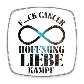 F...CK CANCER - HOFFNUNG, LIEBE & Kampf - Viereckiger Kühlschrankmagnet - Weiß - Vorne