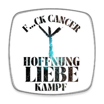 F...CK CANCER - HOFFNUNG, LIEBE & Kampf - Viereckiger Kühlschrankmagnet - Weiß - Vorne