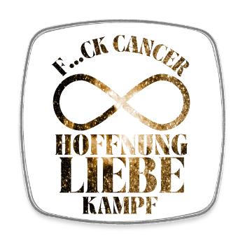 F...CK CANCER - HOFFNUNG, LIEBE & Kampf - Viereckiger Kühlschrankmagnet - Weiß - Vorne