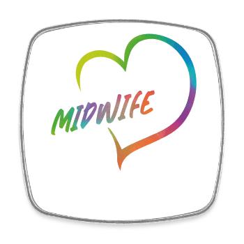Nurse Midwife Birth Worker Heart - Square fridge magnet - white - Front