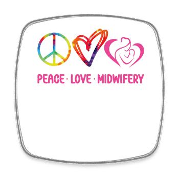 Infirmière Sage-Femme Accoucheuse Tie Dye - Magnet carré - blanc - Devant