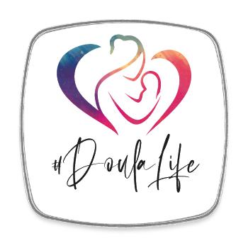 Doula Birth Worker Rainbow - Square fridge magnet - white - Front