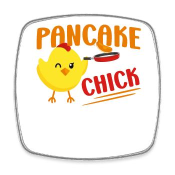 Pancake Lover Kids Chicken Girl - Viereckiger Kühlschrankmagnet - Weiß - Vorne