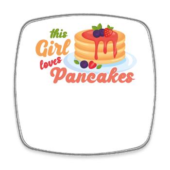 Pancake Lover Kids Girl This Girl - Viereckiger Kühlschrankmagnet - Weiß - Vorne
