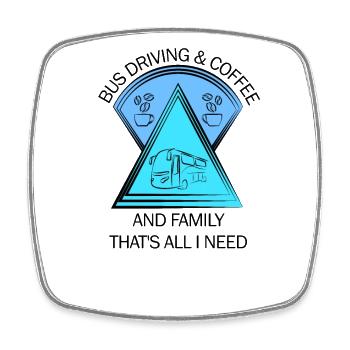 Bus Bus Driver School Bus Bus Driver Coffee - Square fridge magnet - white - Front