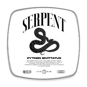 Burmese Python Modern Reptile Keeper Streetwear - Square fridge magnet - white - Front
