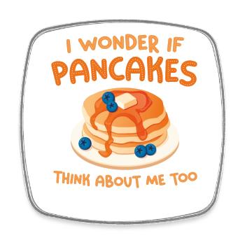 Pancake Lover Kids I Wonder If - Viereckiger Kühlschrankmagnet - Weiß - Vorne