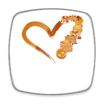 Pancake Lover Kids Coeur - Magnet carré - blanc - Devant