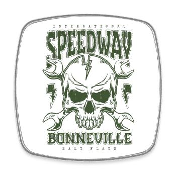 Bonneville Salt Flats Voiture de course rétro vintage - Magnet carré - blanc - Devant