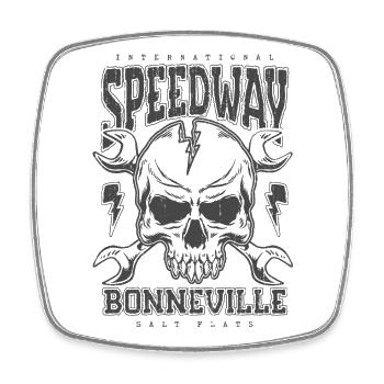 Bonneville Salt Flats Voiture de course rétro vintage - Magnet carré - blanc - Devant