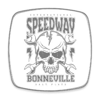 Bonneville Salt Flats Voiture de course rétro vintage - Magnet carré - blanc - Devant
