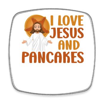 Pancake Lover Kids I Love Jesus - Viereckiger Kühlschrankmagnet - Weiß - Vorne
