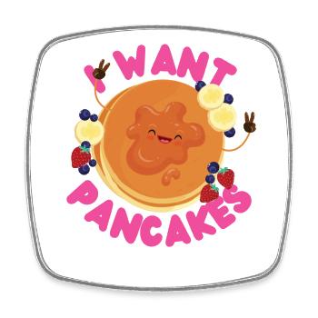Amoureux des crêpes Les enfants je veux des crêpes - Magnet carré - blanc - Devant