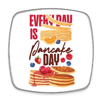 Pancake Lover Kids Every Day Is - Viereckiger Kühlschrankmagnet - Weiß - Vorne
