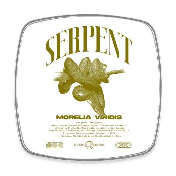 Green Tree Python Modern Reptile Keeper Streetwear - Square fridge magnet - white - Front