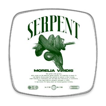 Green Tree Python Modern Reptile Keeper Streetwear - Square fridge magnet - white - Front