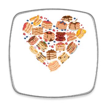 Pancake Lover Kids Coeur - Magnet carré - blanc - Devant