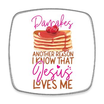 Pancake Lover Kids Jesus Faith - Viereckiger Kühlschrankmagnet - Weiß - Vorne