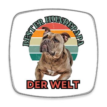 BEST DOG DAD Bulldog Dog Dogs Old English - Square fridge magnet - white - Front