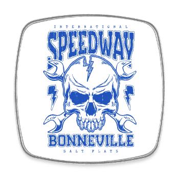 Bonneville Salt Flats Voiture de course rétro vintage - Magnet carré - blanc - Devant