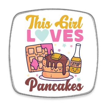Pancake Lover Kids Girl This Girl - Viereckiger Kühlschrankmagnet - Weiß - Vorne