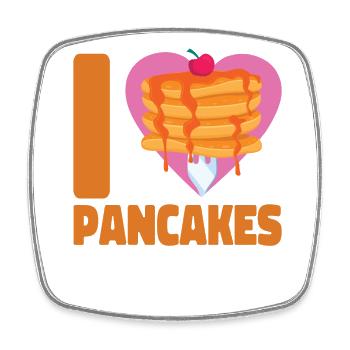 Pancake Lover Kids Heart I Love - Viereckiger Kühlschrankmagnet - Weiß - Vorne
