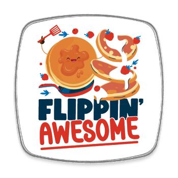 Les enfants amateurs de crêpes flippin' - Magnet carré - blanc - Devant