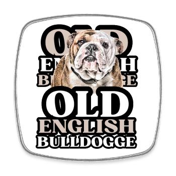OLD ENGLISH BULLDOG Dog Dogs Bulldog - Square fridge magnet - white - Front