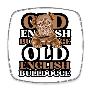 OLD ENGLISH BULLDOG Dog Dogs Bulldog - Square fridge magnet - white - Front