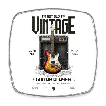 I'm Not Old I'm Vintage Retro 1987 Guitar - Square fridge magnet - white - Front