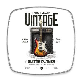 Ich bin nicht alt, ich bin Vintage Retro 2002 Gitarre - Viereckiger Kühlschrankmagnet - Weiß - Vorne