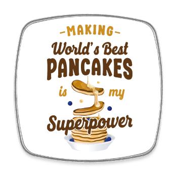 Pancake Lover Kids Making World's - Square fridge magnet - white - Front