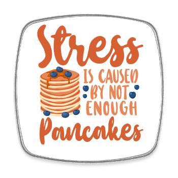 Pancake Lover Kids Stress Is - Viereckiger Kühlschrankmagnet - Weiß - Vorne