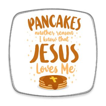 Pancake Lover Kids Jesus Faith - Viereckiger Kühlschrankmagnet - Weiß - Vorne